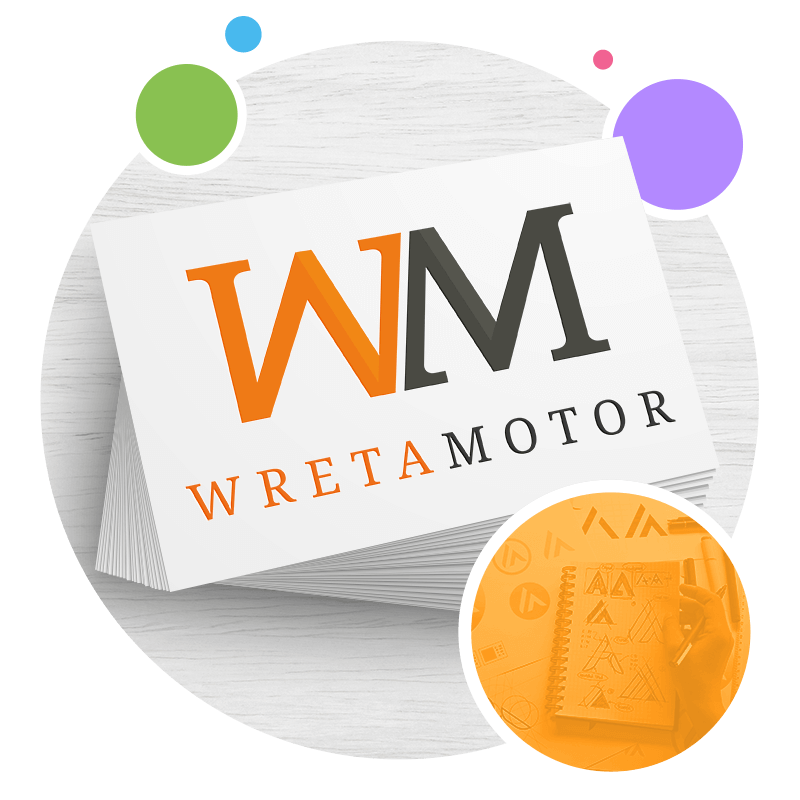 Visitkort Wreta Motor logotyp
